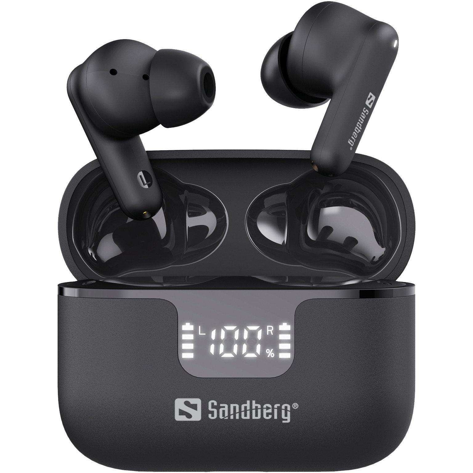 Безжични слушалки Sandberg Wireless Earbuds ANC+ENC, черни, True Wireless (Wireless Earbuds ANC+ENC)