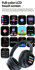 AI Translation Headphones LCD Touch Wireless Earbuds